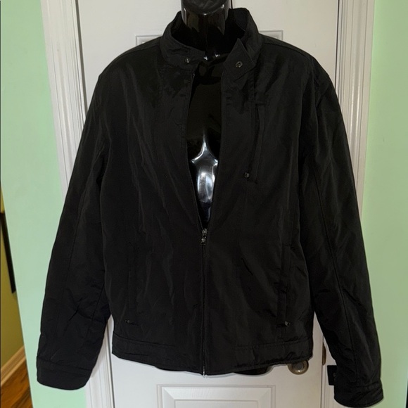 Calvin Klein Black SoftShell Nylon Cotton Water/Wind  Resistant Jacket Size L - Picture 1 of 13